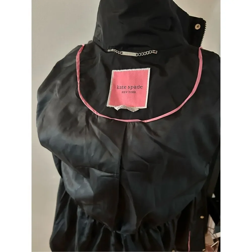 Kate spade  black raincoat size xs with a hoodie